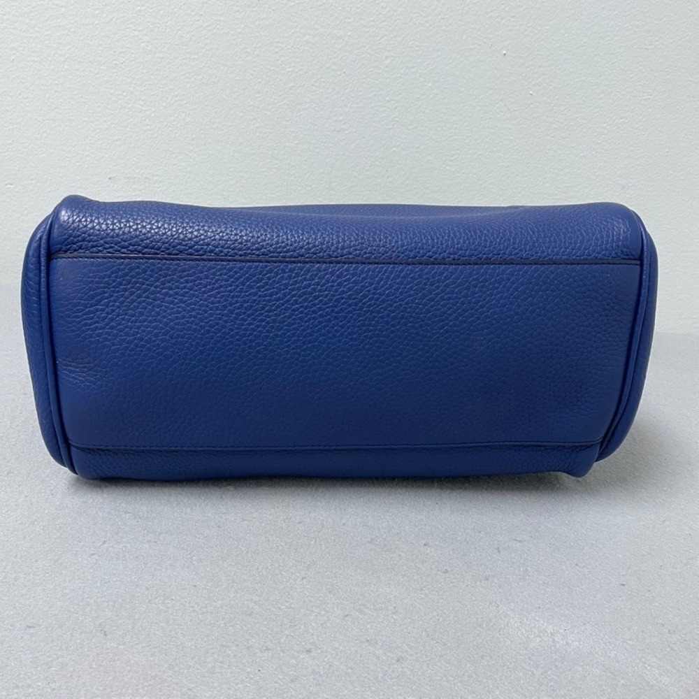 Mulberry Alexa Satchel Bag Blue Pebbled Leather Gold Hardware Dust Bag Excellent - Picture 5 of 11